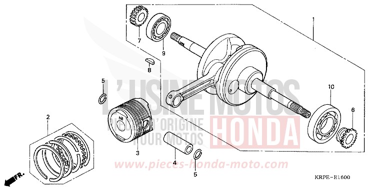 CRANKSHAFT/PISTON for SCV LEAD FORCE SILVER METALLIC (NH411) from 2003